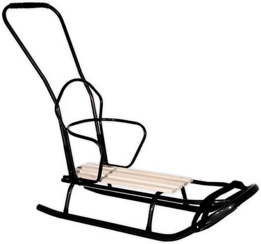 Металевий санний Oslo з спинкою, ременями безпеки, ручкою для штовхання та мішком для ніг. Ідеальний дитячий санки для дітей та дорослих. Витримує до 120 кг (O6 - без мішка для ніг)