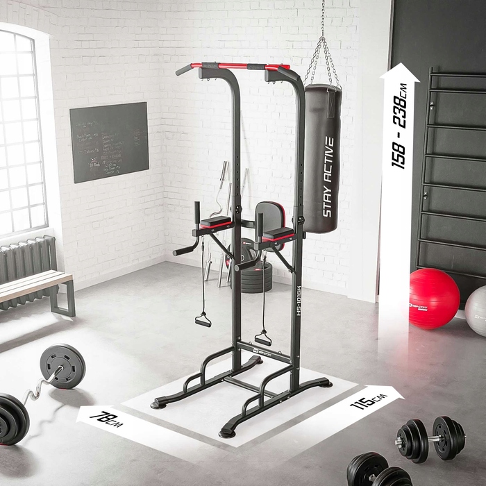 Багатофункціональні бруси Hop-Sport з турніком та еспандерами, до 150 кг