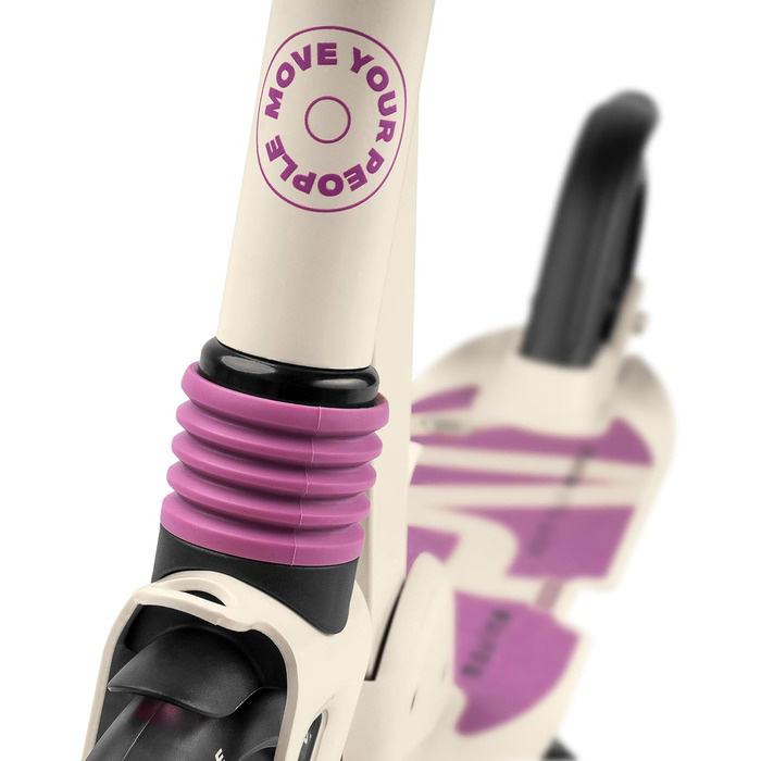 Електросамокат Movino City Light для дітей та підлітків, 180 мм колеса, амортизатори, регульований кермо, бежево-фіолетовий