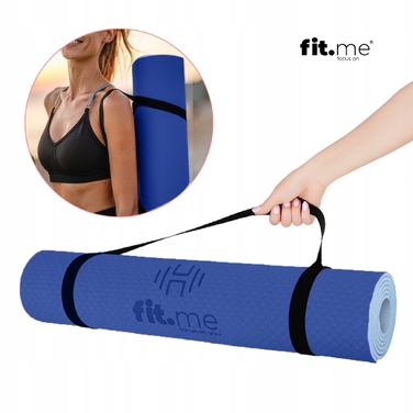 Килимок для фітнесу fitME 183 см x 61 см, синій