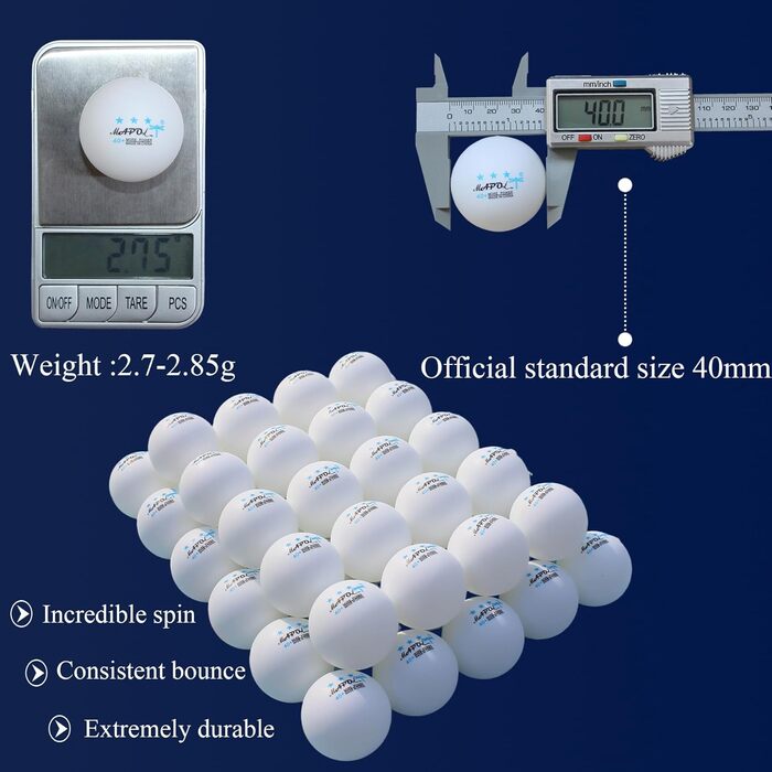 Набір для пінг-понгу MAPOL для 4 гравців: 4 ракетки, 8 + 100 м'ячів, для гри в приміщенні та на вулиці