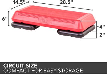 Аеробна платформа The Step Der Schritt Freestyle 72,4×36,8×10,2 см, червона/чорна