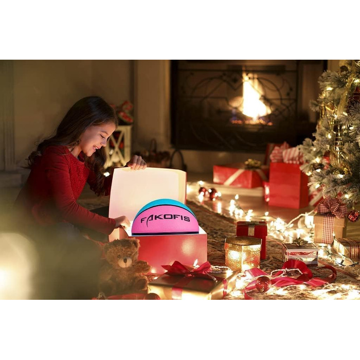 М'яч баскетбольний FAKOFIS, розмір 5/7, для гри в залі та на вулиці, тренування, підходить для дорослих та початківців, рожевий