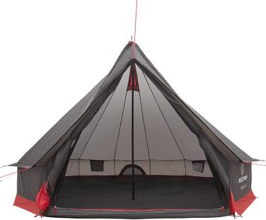 Намет JUSTCAMP Bell Tipi для сім'ї та групи - 4 розміри (4-12 осіб) - водонепроникний (3000 мм) - з висотою у стоячи положення - 2 кольори (сірий, м'ятний) 4 особи - сірий