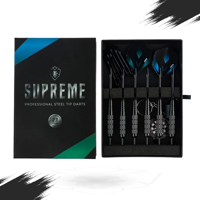 KOTO Supreme Brass Giftset: Дротики мідні преміум класу (23 г) з алюмінієвими стержнями та польотними пір'ями 100 мікрон
