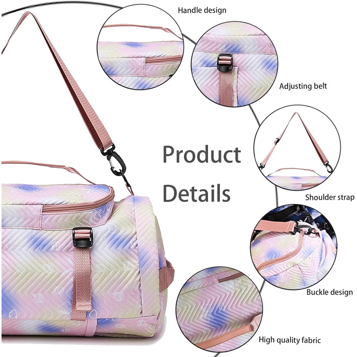 Спортивна сумка AUNGKWANG для дівчаток, рожева: водонепроникна, з відділенням для взуття та мокрих речей