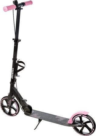 Дитячий та дорослий самокат RAVEN Illusion Pink з гальмом, регулюванням висоти, складний, з дзвіночком та тримачем для пляшки