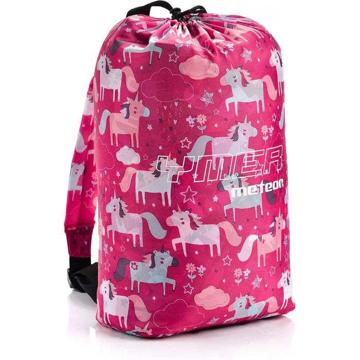 Дитячий спальний мішок Meteor Premium Kinder Ultraleicht для кемпінгу та подорожей. Легкий, з рюкзаком, Unicorn.