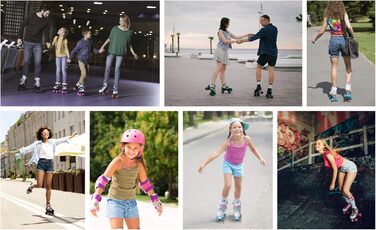 Роликові ковзани Meteor Retro Rollschuhe - стильні ролики 80-х для дітей та підлітків. Яскрава кольорова гамма, регульований розмір 39-41. Quad Skate, Inline Skates, MEADOW