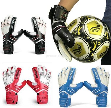 Професійні воротарські рукавички для футболу з захистом пальців з латексу, чорні, розмір 8 (для дітей та дорослих)