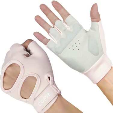Фитнес рукавички COFIT для тренувань, з підтримкою зап'ястя, для жінок та чоловіків, для важкої атлетики, силових тренувань, бодібілдингу, рожевий/сірий, розмір S
