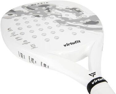 Ракета для падел-тенісу VirtuFit Control - для початківців/гібридна - середній/Fusion Pro - для досвідчених, білий/сріблястий (Fusion Pro)