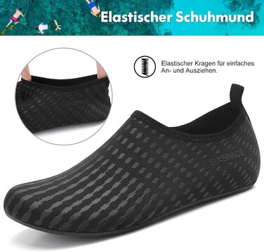 Шкарпетки для плавання та водних видів спорту Sixspace, чорні, розмір 34-47