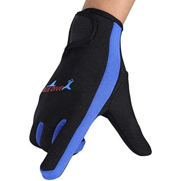 Рукавички для дайвінгу, снорклінгу та каякінгу: пара, 3 кольори, неопренові, 5 пальців, для водних видів спорту (M, темно-синій)