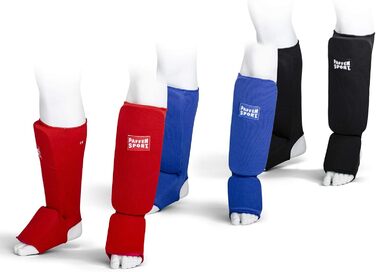 PAFFEN SPORT універсальні щитки для гомілки та стопи, захисники для тренувань і змагань з муай-тай, кікбоксингу, К1, ММА та інших єдиноборств, червоні, розмір S
