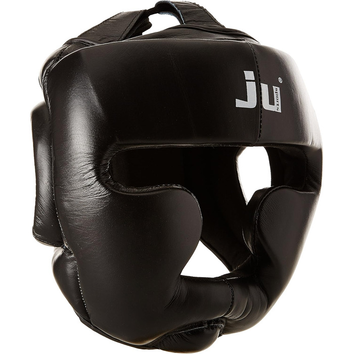 Захисний шолом Ju-Sports для підборіддя, вух і скул, шкіряний, чорний, для боксу, кікбоксингу, тайського боксу та інших єдиноборств