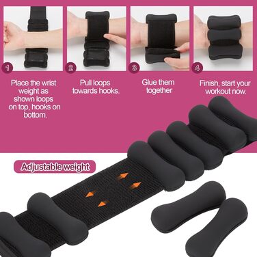 Набір обтяжувачів для ніг та рук WELSPO, 0.9 кг (по 0.45 кг), силіконові обтяжувачі для тренувань, йоги, пілатесу, чорного кольору