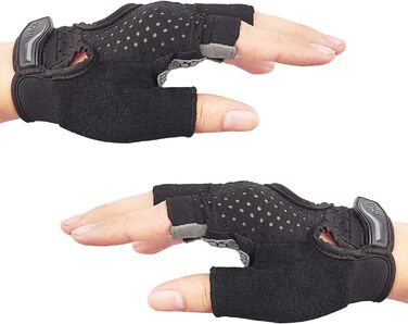 Спортивні рукавички для тренувань, захист долонь для жінок та чоловіків, рукавички для важкої атлетики, бодібілдингу, фітнесу, кросфіту, чорний колір, розмір M