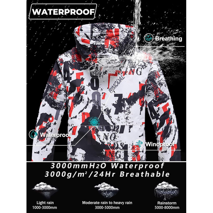 Сніговий костюм чоловічий HOUZONIY, комплект 2-х частин, XL, чорний