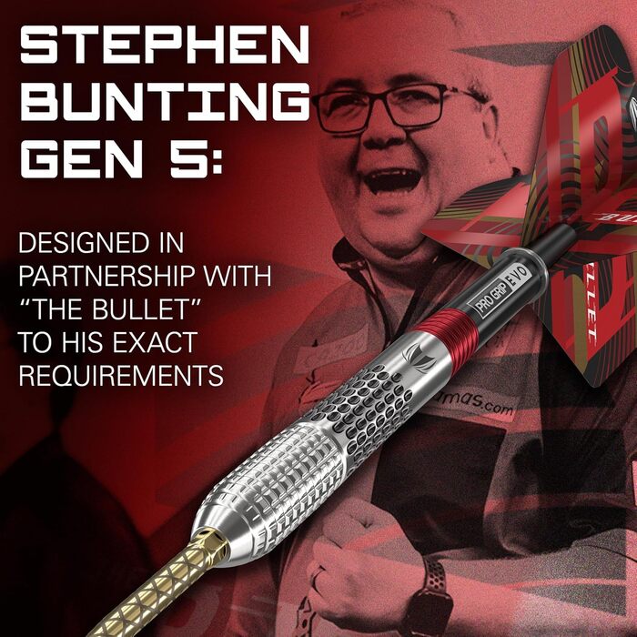 Дартс Target Stephen Bunting G5 95% вольфраму, сталевий накінечник, Swiss Point, професійний комплект, різна вага, інструмент у комплекті