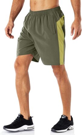 Шорти спортивні чоловічі HMIYA, швидковисихаючі, з кишенею на блискавці, світло-зелені (XXL)