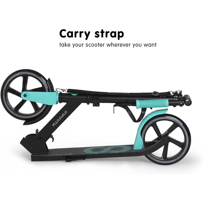 Самокат MOVINO Infinity Roller складаний, міський, з алюмінієвою декою, регульований по висоті, з тримачем для пляшки, для дітей та дорослих