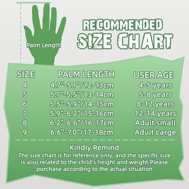 Воротарські рукавички WVVOU для дітей та підлітків, футбольні, з подвійним захистом, зручні, зелені