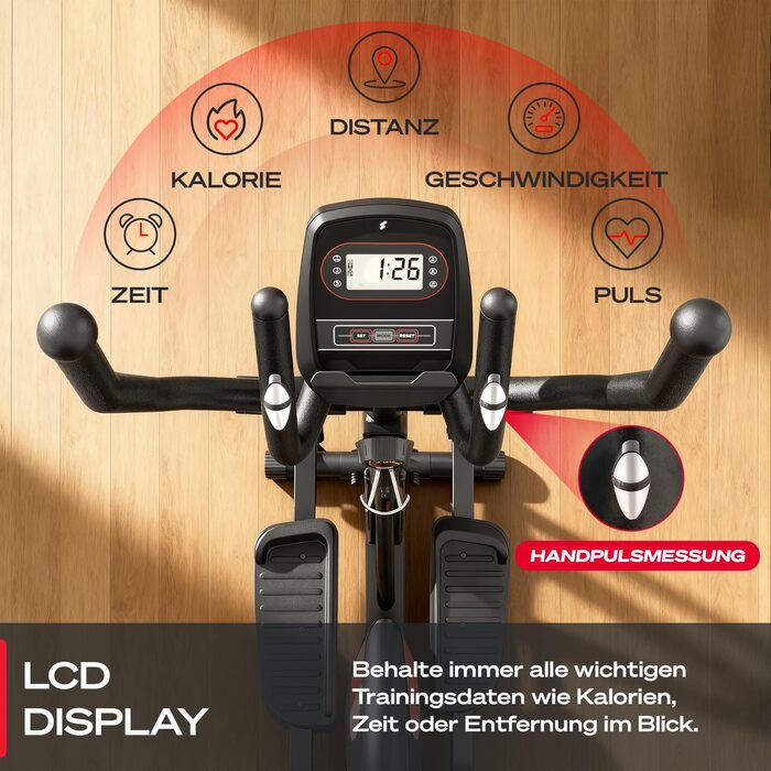 Еліптичний тренажер Sportstech CX608 для дому: тихий, з 8 рівнями опору, LCD-дисплеєм та Bluetooth