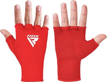 Боксерські рукавички RDX, бокс, муай-тай, ММА, тренування. Еластичні боксерські бандажі, захисні рукавички для ударів (червоно-білі, S)