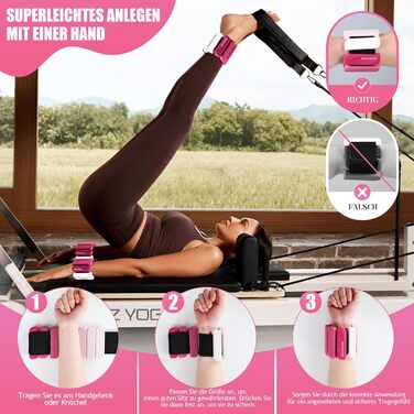 Утяжелители для ног и рук 2 шт. 0.9 кг (пара) - манжеты на лодыжки и запястья для фитнеса, бега, кардио, аэробики, розовый градиент