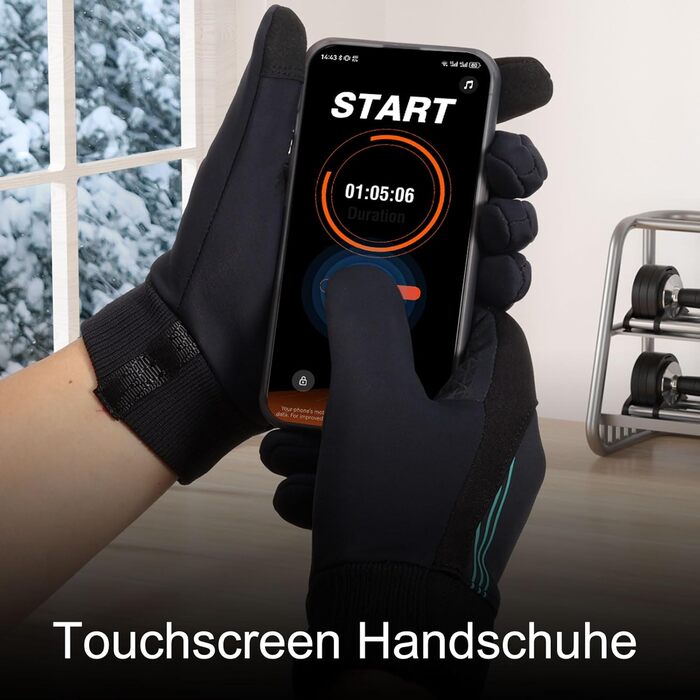 Чоловічі зимові рукавички GINTRON з екраном, термо рукавички, велосипедні рукавички, водонепроникні, вітрозахисні, для бігу, чорні