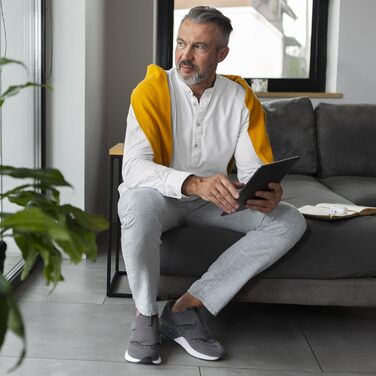 Кросівки для бігу та ходьби FitVille для чоловіків (широкі) - спортивні кросівки, снікерси з клямкою, зручні для широкої стопи, ортопедичні, неслизькі, сірі (43 EU)