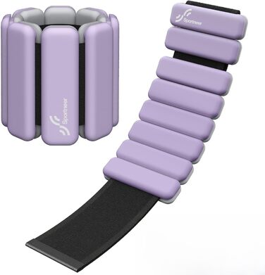 Набір манжет для ніг Sportneer 2 шт. (0,5 кг та 1 кг) для йоги, танців, аеробіки, фітнесу, ліловий