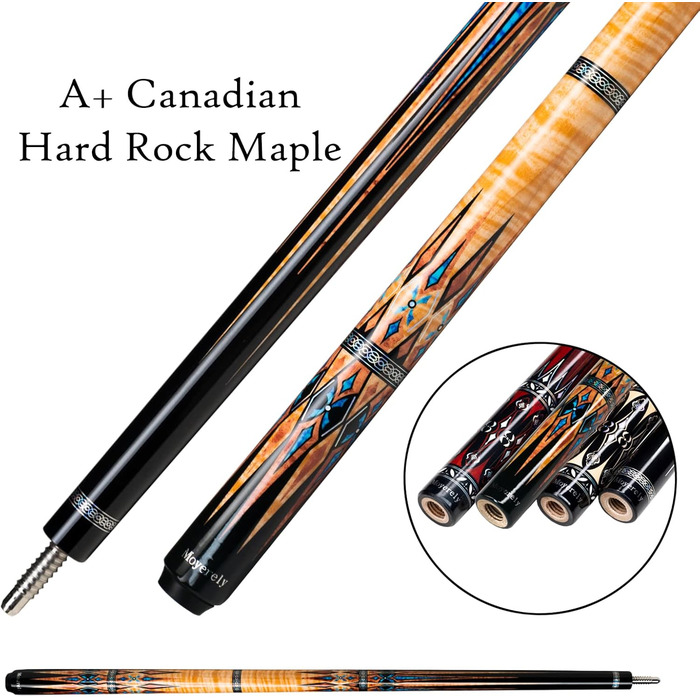 Біліардний кий Moyerely з карбону, 12.5 мм, професійний з чохлом (MF2)