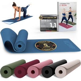 Килимок для йоги NEOLYMP – неслизький, захищає суглоби – 183x61 см – для дому, фітнесу, йоги, пілатесу – з інструкцією (Indigoblau)