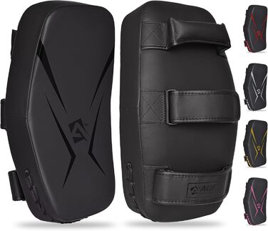 Набір боксерських подушок Pratzen Maya-Leder Curved (пара, чорний) для боксу, кікбоксингу, муай-тай, карате та MMA