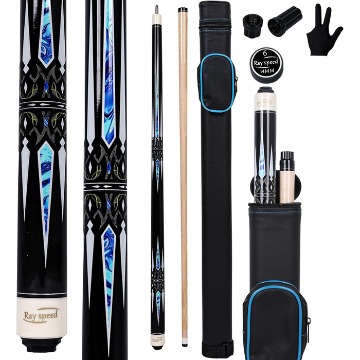 Професійний більярдний кий Ray Speed CGB-600 з жорстким кейсом: канадський клен, 58' (2-х частинний), 19 oz