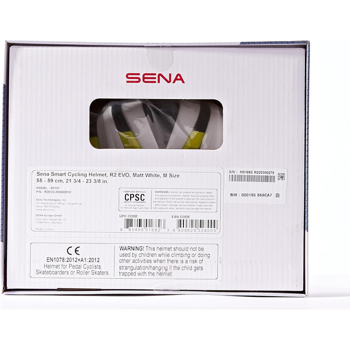 Розумний велосипедний шолом Sena R2 EVO Mesh Intercom для дорослих, вуличний, матово-білий, розмір M