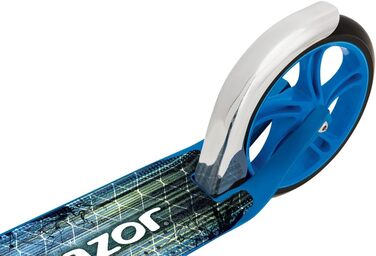 Самокат Razor A5 Lux з великими 8'' колесами, складаний, легкий, регульований кермо, до 100 кг, синій