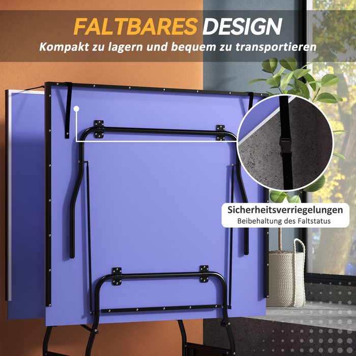 Складаний стіл для настільного тенісу середнього розміру з сіткою, 3 м'ячами та ігровим полем товщиною 12 мм