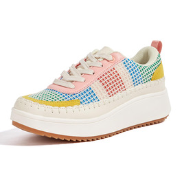Кросівки жіночі Lucky Step на платформі з камінням, рожево-жовті, повсякденні, 39 EU