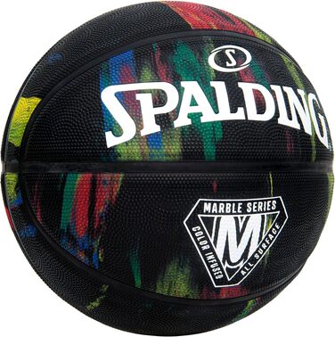 Баскетбольний м'яч Spalding Marble Sz7 Black Rainbow, унісекс, розмір 7, чорний з кольоровим принтом