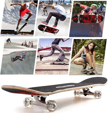 Скейтборд ChromeWheels 78.7 см Double Kick для дітей та початківців, 8-шаровий клен
