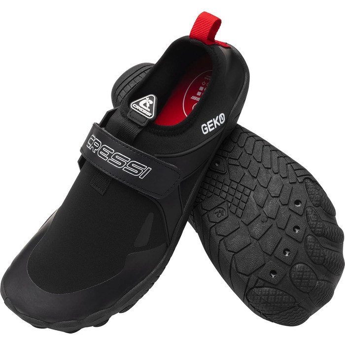 Кросівки Cressi Geko - унісекс, для дайвінгу та снорклінгу, чорно-червоні, 38 EU