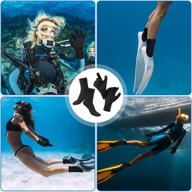 AUAUY Неопренові рукавички для плавання, 3 мм, теплі рукавички для дайвінгу, гнучкі рукавички для плавання з антиковзким покриттям, рукавички для дайвінгу для дорослих, рукавички для відкритої води, плавання, серфінгу, дайвінгу, XL, рукавички та шкарпетки