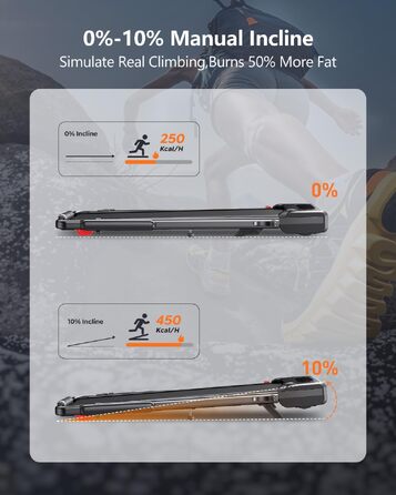 Складана бігова доріжка P20-Rot для дому з ручками, регульованою висотою та нахилом 10%, двигун 2.5 к.с., швидкість до 12 км/год, LED-дисплей, пульт та керування через додаток