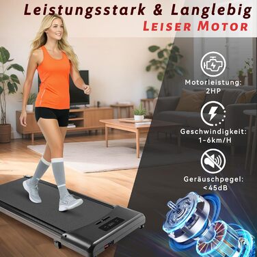 WalkingPad Klappване біговий тренажер для дому – 1-6 км/год, регулювання нахилу 0-6%, 2.0PS, LED-дисплей, без підлокітників
