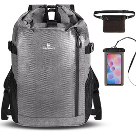 Водонепроникний рюкзак Seesack Rolltop 25L сірий - для плавання, каякінгу, рафтингу
