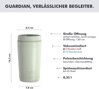 Термос нержавіючий Thermos Stainless King 0.47л червоний для напоїв - термокружка для кави з гачком для чаю, герметичний, BPA-free