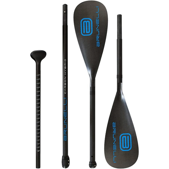 Весло для каяка та SUP Brunelli Carbon Hybrid Dual Tech, 2-в-1, 180-220 см, 4-складове